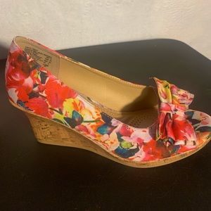 Dexflex Comfort Open Toe Cork Wedge HeelSize 8